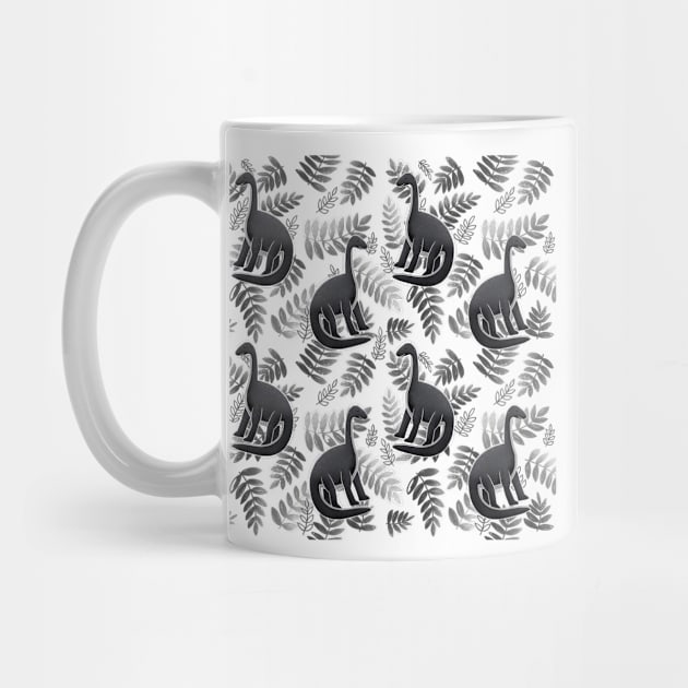 Modern Dinosaur Pattern - Black & White by monitdesign